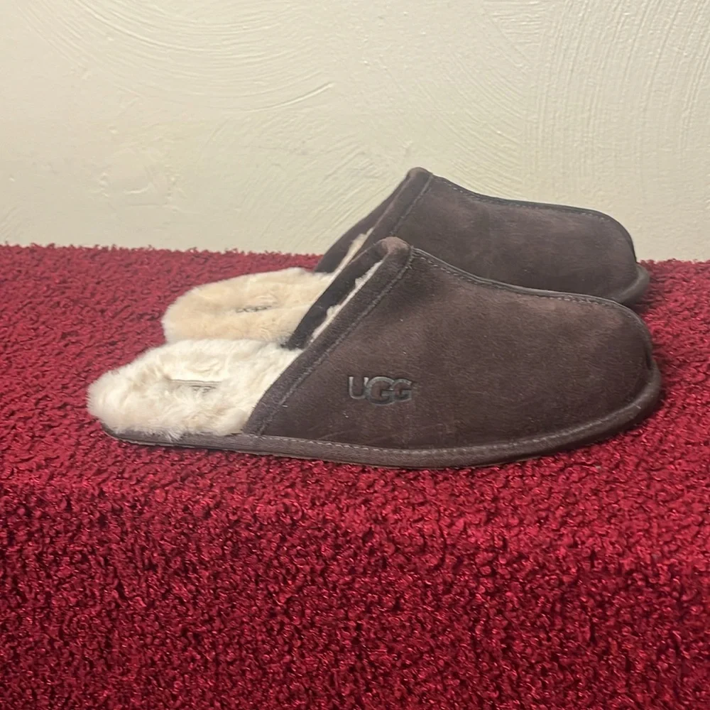 UGG Scuff Brown suede Slippers Size 11 - Picture 5 of 13